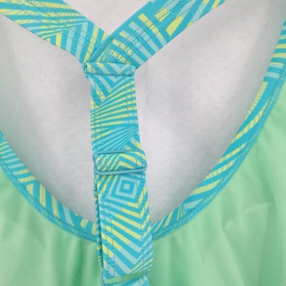 Adidas Vortex swim bikini top blue green t-strap swim geometric new Medium - Picture 4 of 5
